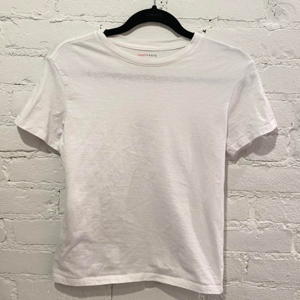 XKarla Hanes White The Crew T-shirt Medium